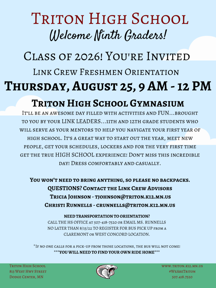 Ninth Grade Orientation