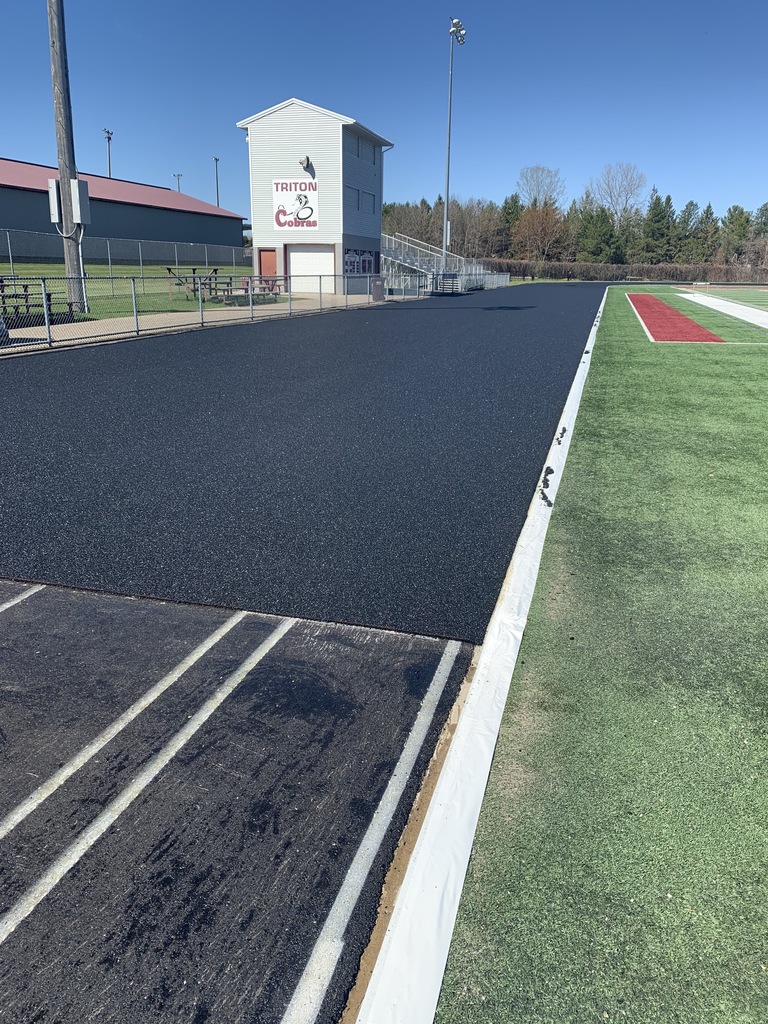 New track surface is being installed.
